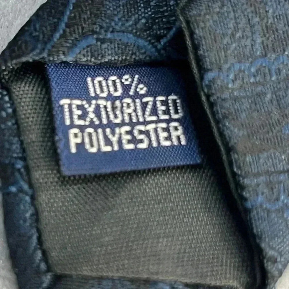 Beautiful Paisley Vintage Textured Polyester Tie blk/ blue  red & white accents - Picture 4 of 5